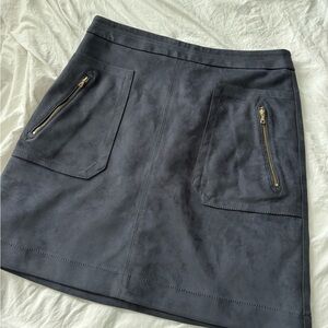 Navy Velvet Loft Skirt